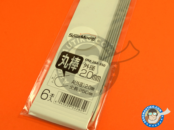 Image 3: Varilla de plástico gris de 2 mm de diámetro x 250 mm | Material fabricado por Wave Corporation (ref. OM-262)