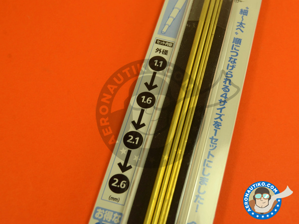 Image 4: Pipe set A: 1,1 mm, 1,6 mm, 2,1 mm and 2,6mm x 130mm | Material manufactured by Wave Corporation (ref. OP-586)