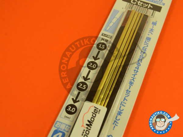 Image 2: Pipe set C: 1,5 mm, 2,0 mm, 2,5 mm and 3,0mm x 130mm | Material manufactured by Wave Corporation (ref. OP-588)