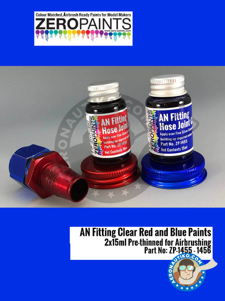 AN fitting clear blue and red | Paint manufactured by Zero Paints (ref. ZP-1455-1456) image