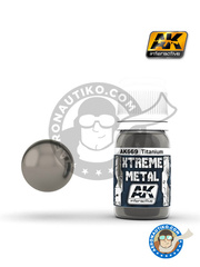 <a href="https://www.aeronautiko.com/product_info.php?products_id=50799">1 &times; AK Interactive: Xtreme metal paint - Titanium - 30mL Jar - for all kits</a>