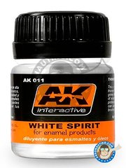 <a href="https://www.aeronautiko.com/product_info.php?products_id=51669">2 &times; AK Interactive: Thinner - White Spirit  - 35ml jar - for all paints</a>