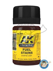 <a href="https://www.aeronautiko.com/product_info.php?products_id=51703">1 &times; AK Interactive: Pintura - Manchas de combustible | Fuel Stains - bote de 35ml - para todos los kits</a>