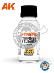 <a href="https://www.aeronautiko.com/product_info.php?products_id=52081">1 &times; AK Interactive: Thinner - XTREME CLEANER & THINNER - 100 ml jar - for Xtreme Metal paints</a>