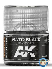 <a href="https://www.aeronautiko.com/product_info.php?products_id=51742">2 &times; AK Interactive: Real color - NATO Black color RAL 9021-F9 - jar 10ml - for all kits</a>