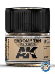 <a href="https://www.aeronautiko.com/product_info.php?products_id=51494">2 &times; AK Interactive: Real color - Radome Tan. FS 33613. 10ml - for all kits</a>