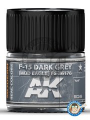 <a href="https://www.aeronautiko.com/product_info.php?products_id=51519">1 &times; AK Interactive: Real color - Color gris oscuro FS 36173.  - bote de 10ml - para todos los F-15 Eagle</a>