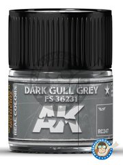 <a href="https://www.aeronautiko.com/product_info.php?products_id=51518">1 &times; AK Interactive: Real color - Dark gull grey FS 36231. 10ml - for all kits</a>