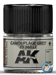 <a href="https://www.aeronautiko.com/product_info.php?products_id=51650">1 &times; AK Interactive: Real color - Color gris para camuflaje FS 36622 - bote de 10ml - para todos los kits,</a>