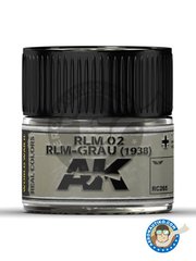 <a href="https://www.aeronautiko.com/product_info.php?products_id=51339">1 &times; AK Interactive: Real color - Color RLM 02 RLM-GRAU 1938 - 10ml jar. - for all kits.</a>