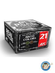 <a href="https://www.aeronautiko.com/product_info.php?products_id=51739">1 &times; AK Interactive: Set de pinturas - Set de colores para los vehculos de la OTAN - Verde OTAN RAL 6031-F9, Negro OTAN RAL 9021-F9, Marrn OTAN RAL 8027-F9 - para todos los kits</a>