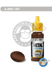 AMMO of Mig Jimenez: Acrylic paint - Burnt metal | Jet Exhaust Burnt Iron - 17ml Jar - for all kits image