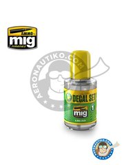 <a href="https://www.aeronautiko.com/product_info.php?products_id=52012">1 &times; AMMO of Mig Jimenez: Producto para calcas - ULTRA DECAL - SET - bote de 30ml</a>