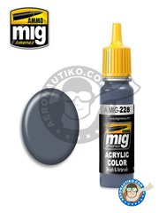 <a href="https://www.aeronautiko.com/product_info.php?products_id=51209">2 &times; AMMO of Mig Jimenez: Pintura acrlica - FS 35164 AZUL INTERMEDIO (ANA 608) | Novedad 2018 - bote de 17ml - para todos los kits</a>