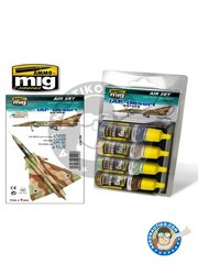 <a href="https://www.aeronautiko.com/product_info.php?products_id=51111">2 &times; AMMO of Mig Jimenez: Acrylic paint - Color set IAF Desert Colors | IAF Federal Standar Colors | Air set - 4 jars x 17ml - for all kits</a>