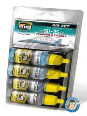 <a href="https://www.aeronautiko.com/product_info.php?products_id=51396">1 &times; AMMO of Mig Jimenez: Paints set - Colors for Su-35 Flanker E - 17ml x 4 jars - for all kits</a>