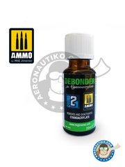 <a href="https://www.aeronautiko.com/product_info.php?products_id=52108">2 &times; AMMO of Mig Jimenez: Glue - Debonder - 20ml jar</a>