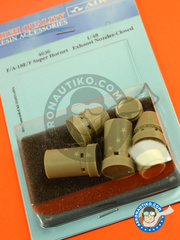 Aires: Exhaust nozzle 1/48 scale - McDonnell Douglas F/A-18 Hornet | Exhaust nozzles closed E/F Super Hornet - resin parts - for Hasegawa kit image
