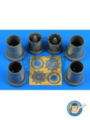 <a href="https://www.aeronautiko.com/product_info.php?products_id=51833">1 &times; Aires: Exhaust nozzle 1/48 scale - Exaust Nozzles for Su-27 Flanker B - photo-etched parts and resin parts - for Kitty Hawk kits</a>