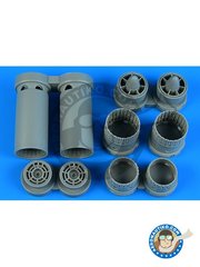 <a href="https://www.aeronautiko.com/product_info.php?products_id=52147">2 &times; Aires: Exhaust nozzle 1/48 scale - F-4B/N/C/D Phantom II exhaust nozzles - resin parts - for Zokei-Mura kit</a>