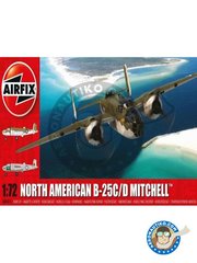 <a href="https://www.aeronautiko.com/product_info.php?products_id=51133">1 &times; Airfix: Airplane kit 1/72 scale - North American B25C/D Mitchell - Tampa, July 1943 (US7); Bolling Field, July 1943 (US7) - USAF - plastic parts, water slide decals and assembly instructions</a>