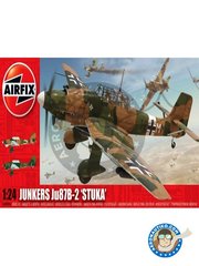 <a href="https://www.aeronautiko.com/product_info.php?products_id=51194">1 &times; Airfix: Airplane kit 1/24 scale - Junkers Ju 87B-2 'Stuka' - Tmimi, Lybia, June 1941 (DE2); Lannian, France, August 1940 (DE2) - plastic parts, water slide decals and assembly instructions</a>