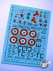 <a href="https://www.aeronautiko.com/product_info.php?products_id=50739">2 &times; Berna Decals: Marking / livery 1/32 scale - Dassault Mirage IIIR & IIIRD Arme de l'Air - Strasbourg - Entzheim, 1978 (FR0); Ramsteim AB ( TAM80), 1980 (FR0); Strasbourg - Entzheim, 1984 (FR0) - Arme de l'Air - water slide decals and placement instructions - for all kits</a>
