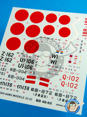 Berna Decals: Marking / livery 1/48 scale - Mitsubishi A6M Zero 3 - IJAAF (JP0) - Japan 1942 and 1943 - water slide decals and placement instructions - for all kits