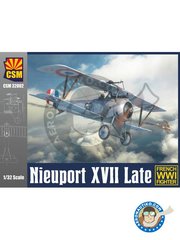 <a href="https://www.aeronautiko.com/product_info.php?products_id=51320">2 &times; Copper State Models: Airplane kit 1/32 scale - Nieuport XVII Late - paint masks, photo-etched parts, plastic parts, water slide decals and assembly instructions</a>