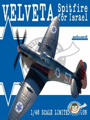 Eduard: Airplane kit 1/48 scale -  Supermarine Spitfire Mk.IXe Velveta -  (IL1) - Israeli Air Force 1940 - full colour photo-etched parts, paint masks, plastic parts, resin parts, water slide decals, assembly instructions and placement instructions