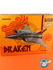 Eduard: Airplane kit 1/48 scale - Saab J-35 Draken - different locations - full colour photo-etched parts, assembly instructions, photo-etched parts, plastic parts, resin parts and water slide decals image