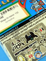 Eduard: Coloured photo-etched cockpit parts 1/32 scale - Dassault Mirage III C - full colour photo-etched parts and assembly instructions - for Italeri kit image