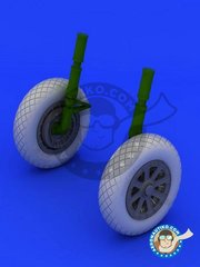 Eduard: Wheels 1/32 scale - F4U-1 wheels diamond pattern - paint masks, resin parts and assembly instructions - for Tamiya kit