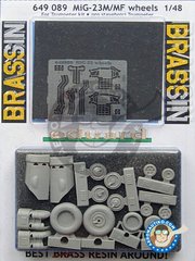 <a href="https://www.aeronautiko.com/product_info.php?products_id=51136">2 &times; Eduard: Wheels 1/48 scale - MiG-23 M/ MF Wheels - paint masks, photo-etched parts, resin parts and assembly instructions - for for Trumpeter kit</a>