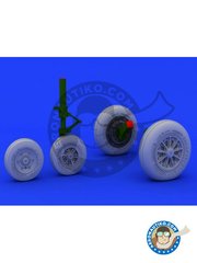 <a href="https://www.aeronautiko.com/product_info.php?products_id=51228">1 &times; Eduard: Wheels 1/48 scale - F-104 Undercarriage wheels - paint masks, resin parts and assembly instructions - for Hasegawa or Eduard kits</a>