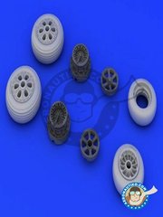 Eduard: Wheels 1/48 scale - F-86F Wheels - paint masks, resin parts and assembly instructions - for Hasegawa kit 