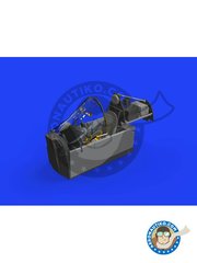 Eduard: Cockpit set 1/48 scale - P-38F cockpit - full colour photo-etched parts, photo-etched parts, resin parts and water slide decals - for Tamiya kits