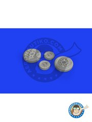 <a href="https://www.aeronautiko.com/product_info.php?products_id=52032">1 &times; Eduard: Wheels 1/48 scale - F-4B Wheels - paint masks, resin parts and assembly instructions - for Tamiya kit</a>