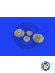 <a href="https://www.aeronautiko.com/product_info.php?products_id=52032">1 &times; Eduard: Ruedas escala 1/48 - F-4B Wheels - mscaras de pintura, piezas de resina y manual de instrucciones - para kit de Tamiya</a>