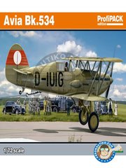 <a href="https://www.aeronautiko.com/product_info.php?products_id=50989">1 &times; Eduard: Airplane kit 1/72 scale -  Avia Bk.534 -  (CZ0);  (SK2);  (DE2);  () 1939 - full colour photo-etched parts, paint masks, plastic parts, water slide decals and assembly instructions - for  Eduard 72602</a>