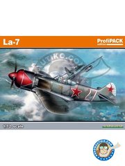 <a href="https://www.aeronautiko.com/product_info.php?products_id=51155">1 &times; Eduard: Model kit 1/72 scale - La-7 - spring 1945 (RU2);  (RU2); april 1945 (RU2);  (CZ0);  (RU3) - URSS - full colour photo-etched parts, paint masks, plastic parts, water slide decals and assembly instructions</a>