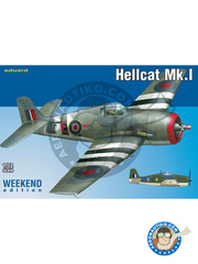 Eduard: Airplane kit 1/72 scale - Grumman F6F Hellcat Mk. I - Royal Navy (GB4); Royal Navy (GB5) - plastic parts, water slide decals and assembly instructions image