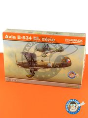 Eduard: Airplane kit 1/48 scale - Avia B.534 III serie - Czech Air Force (CZ0); Slovak Air Force (SK0) 1937, 1938 and 1939 - paint masks, photo-etched parts, plastic parts and water slide decals image