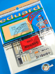 Eduard: Coloured photo-etched cockpit parts 1/32 scale - Curtiss P-40 Warhawk N - full colour photo-etched parts and assembly instructions - for Hasegawa kit