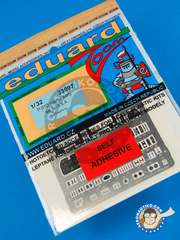 Eduard: Coloured photo-etched cockpit parts 1/32 scale - North American P-51 Mustang Interior Early D - USAF - full colour photo-etched parts and assembly instructions - for Tamiya reference 60323