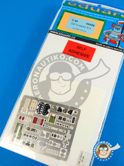 Eduard: Coloured photo-etched cockpit parts 1/48 scale - Grumman F6F Hellcat interior 5 - full colour photo-etched parts and assembly instructions - for Hobby Boss kit