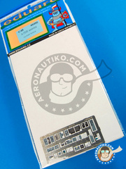 Eduard: Coloured photo-etched cockpit parts 1/48 scale - Ling-Temco-Vought A-7 Corsair II avionics A-7D/E - full colour photo-etched parts and assembly instructions - for Hobby Boss kit