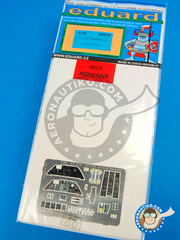 Eduard: Coloured photo-etched cockpit parts 1/48 scale - General Dynamics F-111 Aardvark interior C - full colour photo-etched parts, photo-etched parts and assembly instructions - for Hobby Boss kit