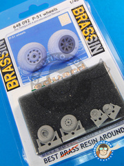Eduard: Wheels 1/48 scale - North American P-51 Mustang - resins - Brassin - for Airfix reference A05131, or Tamiya reference TAM61042