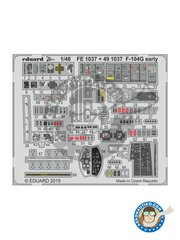 <a href="https://www.aeronautiko.com/product_info.php?products_id=51936">1 &times; Eduard: Cockpit set 1/48 scale - F-104G early Cockpit interior - photo-etched parts and placement instructions - for Kinetic kits</a>